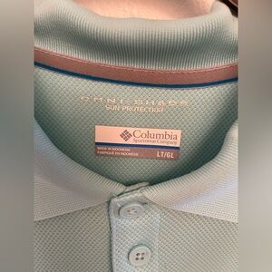 Columbia Men's Light Aqua Polo Shirt
